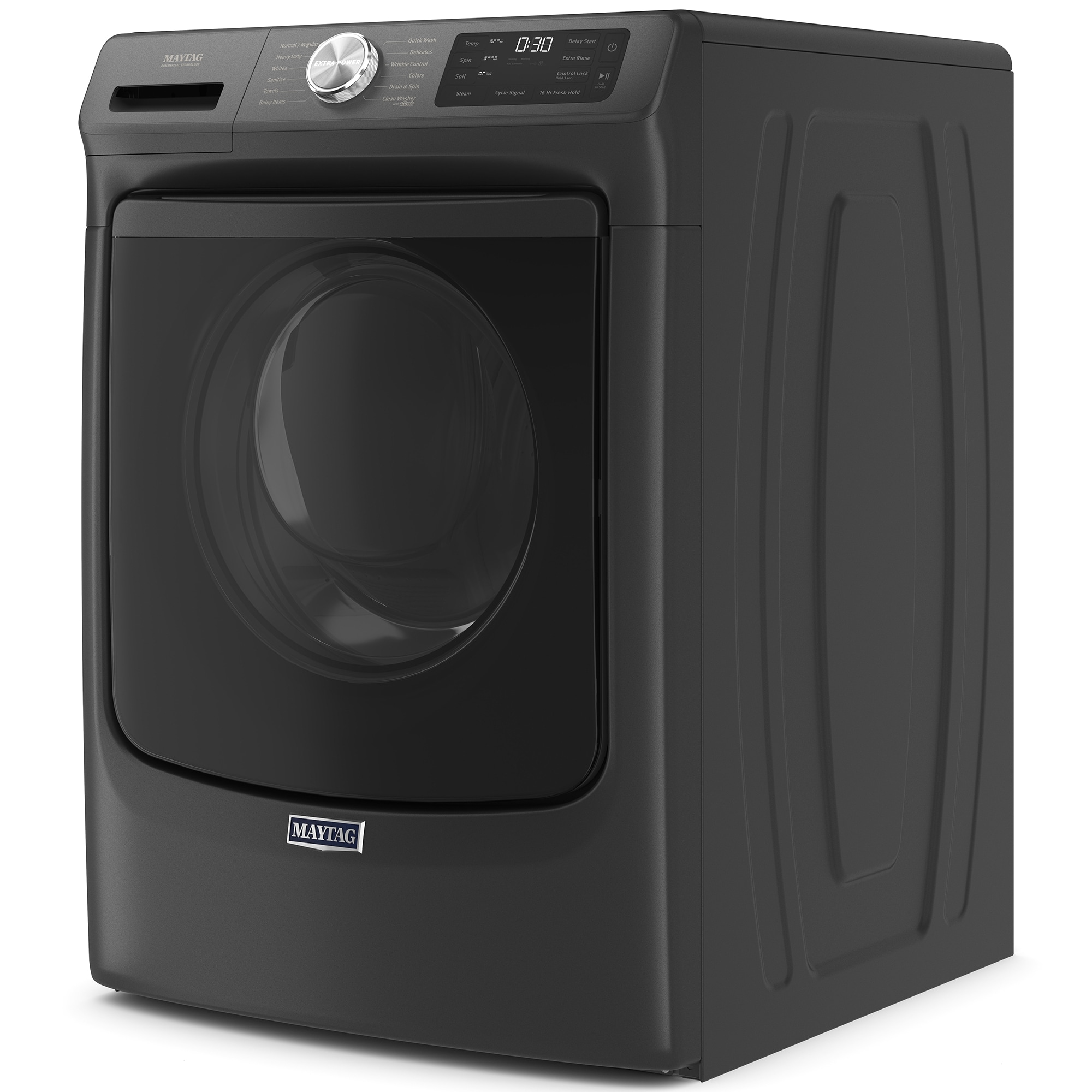 Maytag 27 in. 4.8 cu. ft. Stackable Front Load Washer with Extra Power and 16-Hr Fresh Hold - Volcano Black, Volcano Black, hires