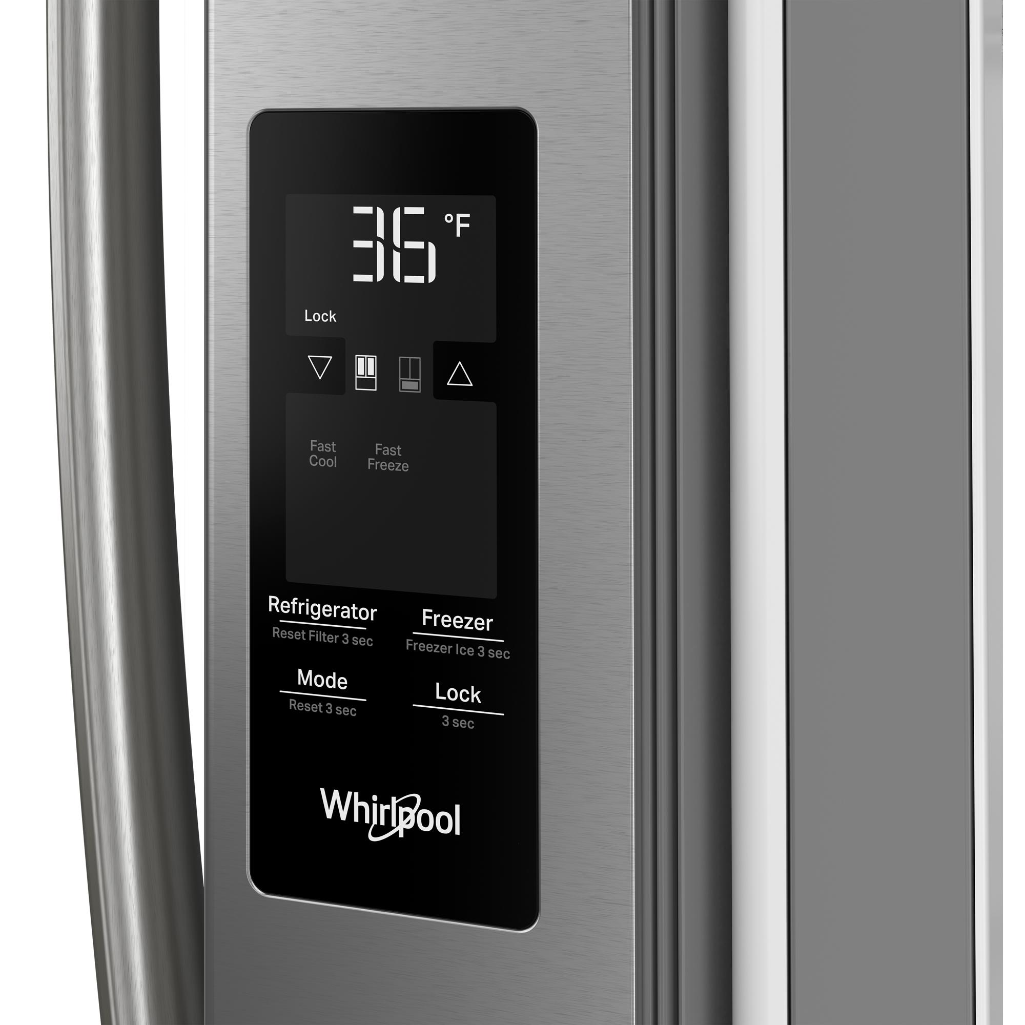 Whirlpool 36 in 30.5 cu. ft. French Door Refrigerator with Ice Maker - Fingerprint Resistant Stainless, Fingerprint Resistant Stainless, hires