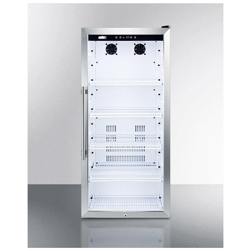 Summit Commercial 22 in. 9.0 cu. ft. Beverage Center with Adjustable Shelves & Digital Control - Stainless Steel, , hires