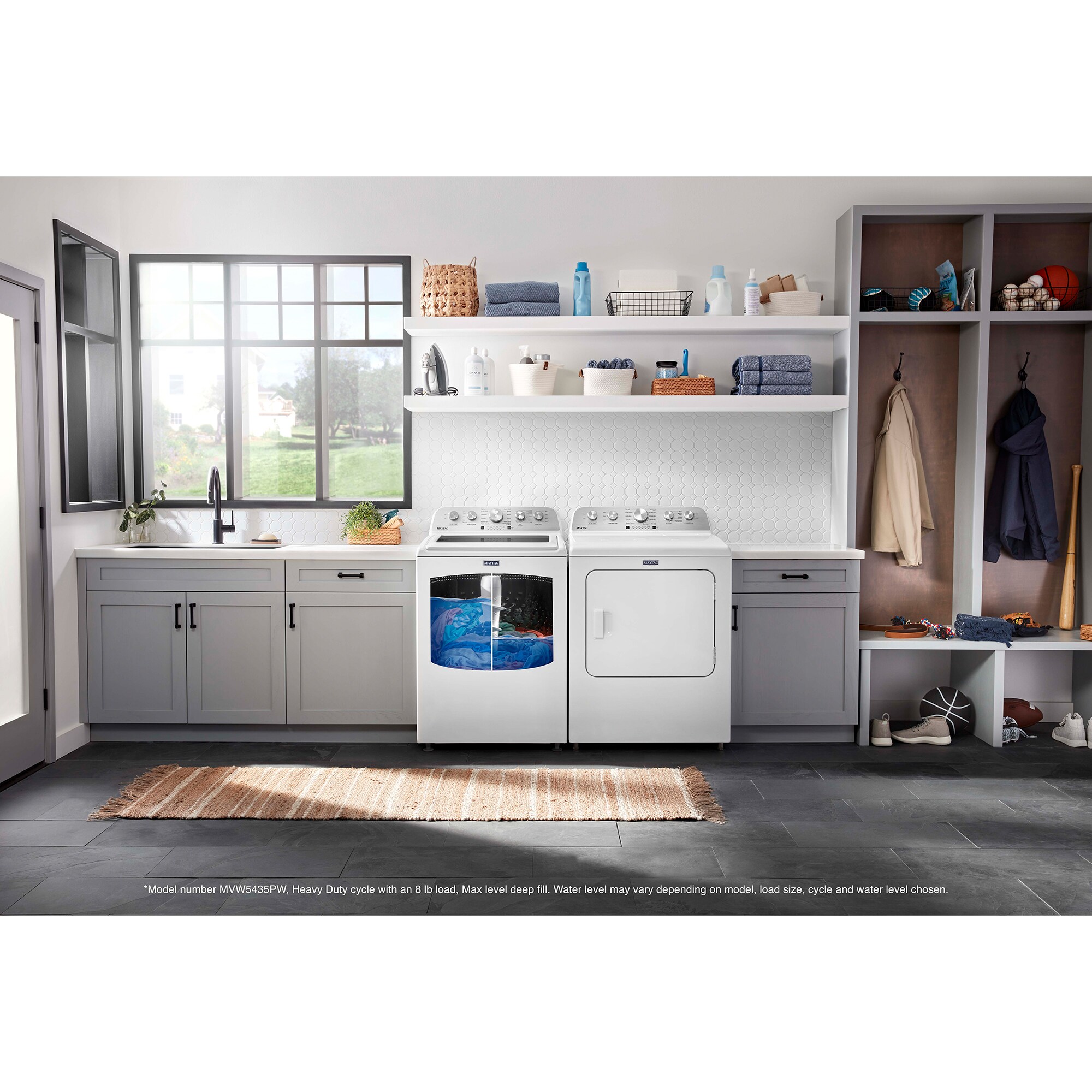 Maytag 28 in. 4.7 cu. ft. Top Load Washer with Power Agitator - White, White, hires