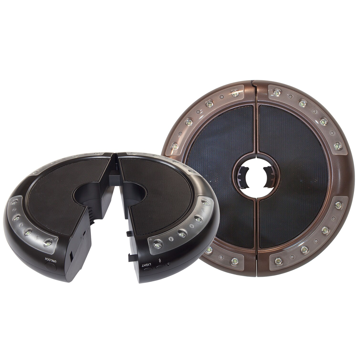 SimplyShade Luna Round Umbrella Light with Bluetooth Speaker-Black, , hires