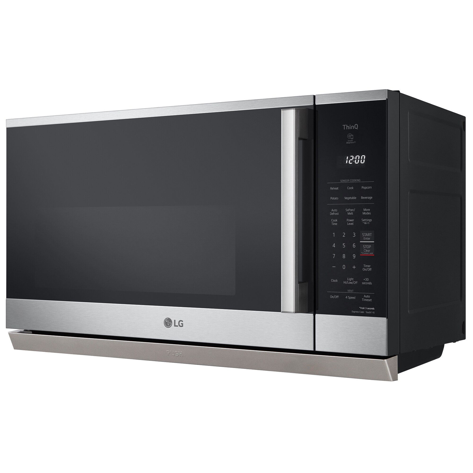 LG 30 in. 2.1 cu. ft. 1050W Smart Over-the-Range Microwave with 400 CFM & Sensor Cooking - PrintProof Stainless Steel, , hires