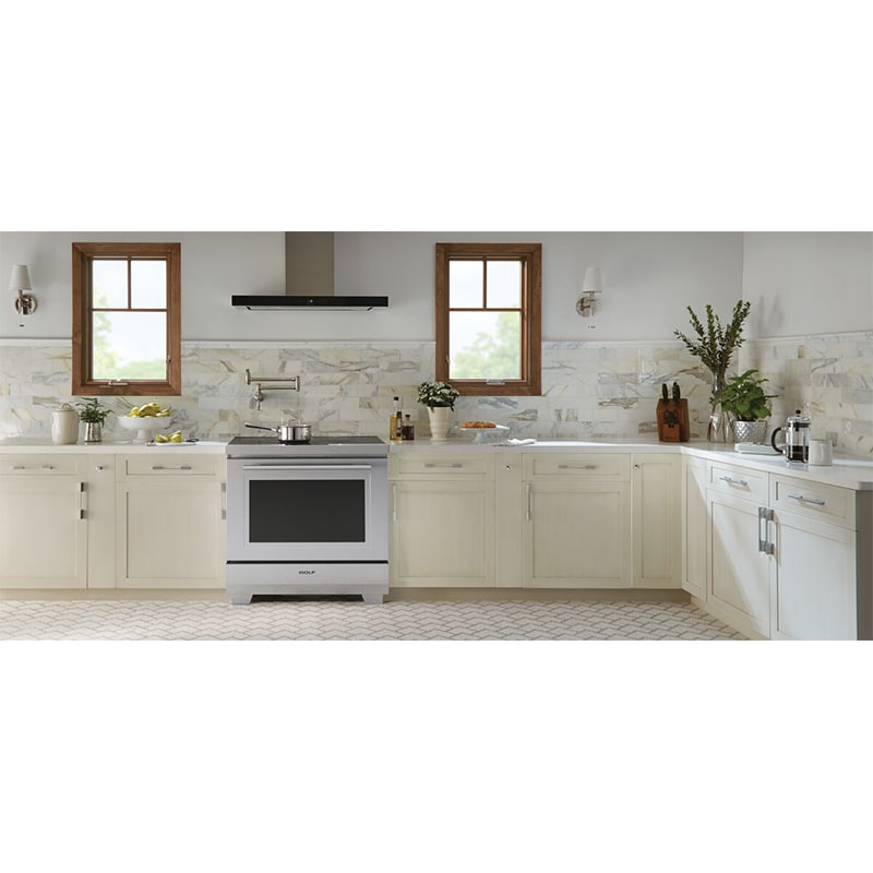 Wolf 36 in. Convertible Chimney Style Range Hood with 3 Fan Speeds & 2 LED Lights - Stainless Steel, , hires