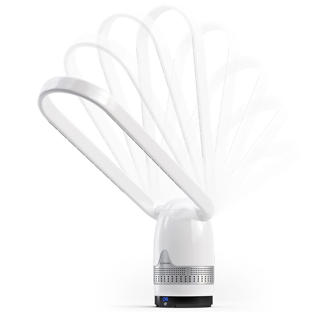 MRCOOL MRBREEZE Oscillating Oval Bladeless Fan & Air Purifier with 8 Speed Settings & Remote Control - Copper, Copper, hires