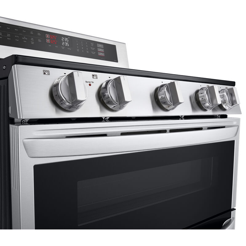 LG 30 in. 7.3 cu. ft. Smart Air Fry True European Convection Double Oven Electric Range with Radiant Burners - Stainless Steel, , hires
