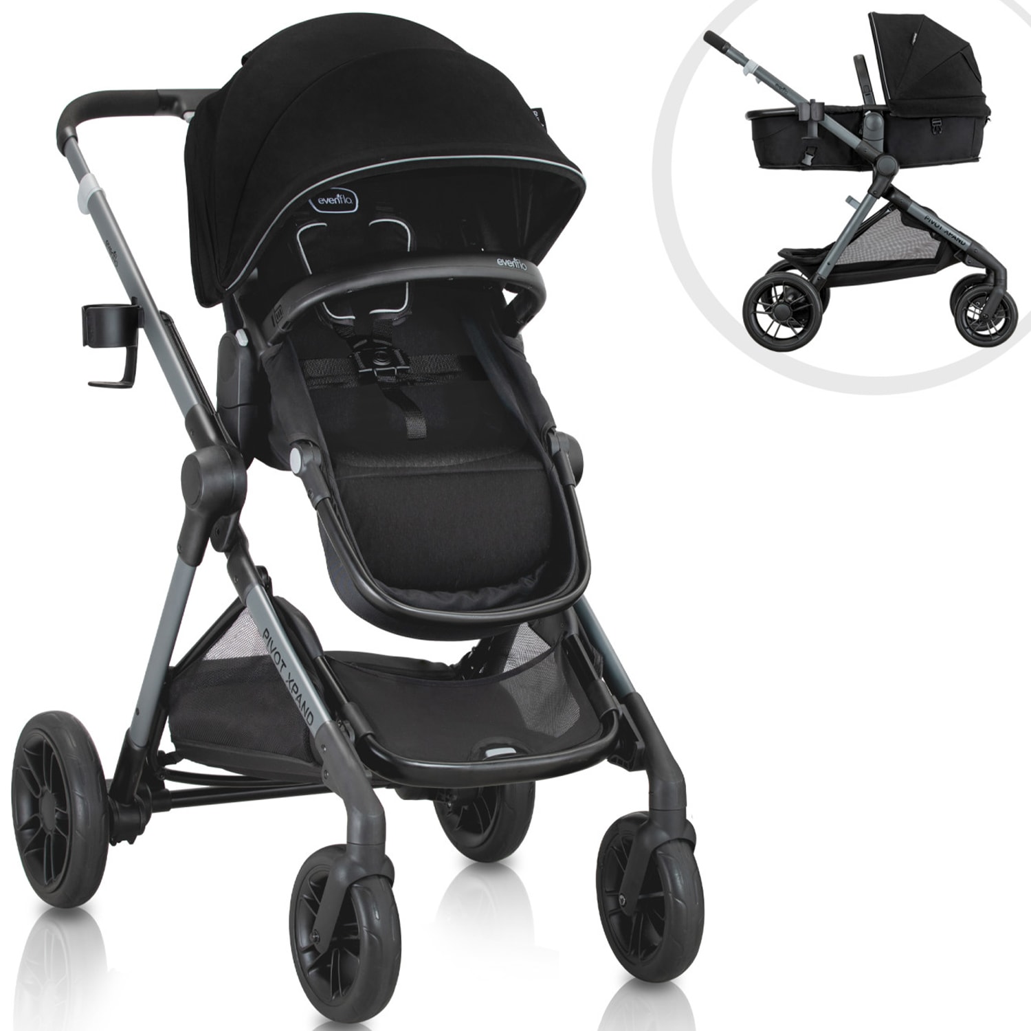 Evenflo Pivot Xpand Modular Stroller - Ayrshire Black, Ayrshire Black, hires