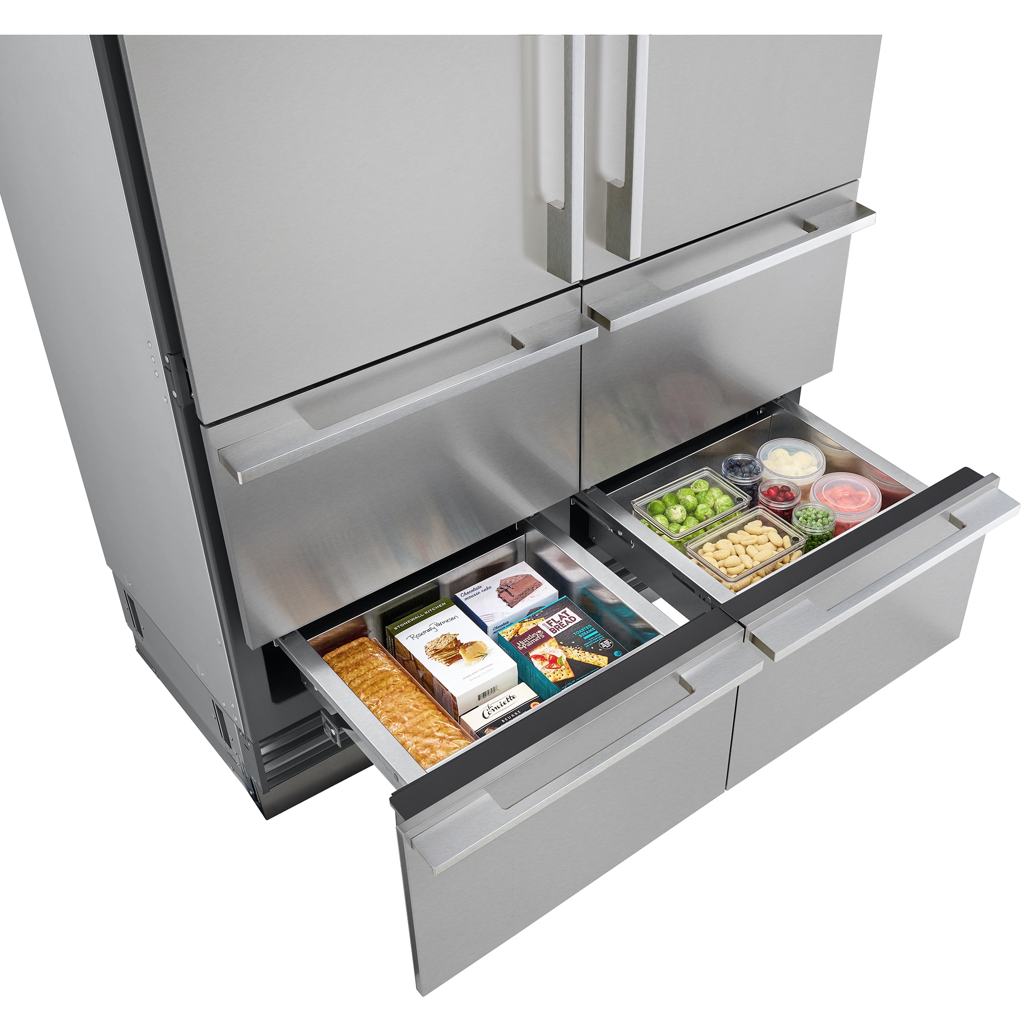 Signature Kitchen Suite 48 in. 26.0 cu. ft. Built-In Smart Counter Depth 6-Door French Door Refrigerator with Internal Water Dispenser - Stainless Steel, , hires