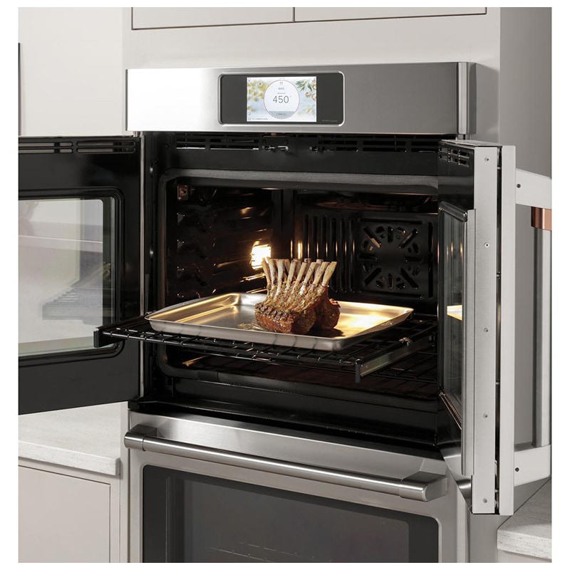 Cafe Professional Series 30 in. 5 cu. ft. Smart Electric Single Wall Oven with True European Convection - Matte White, Matte White, hires