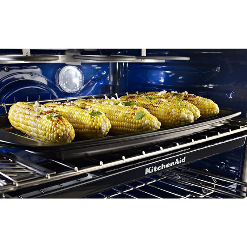 KitchenAid 30 in. 4.1 cu. ft. Smart True European Convection Dual Fuel Range with 4 Sealed Burners - Stainless Steel, , hires