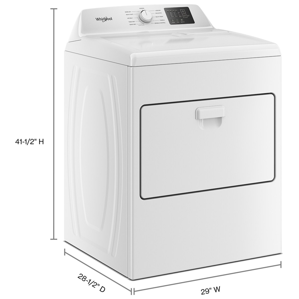 Whirlpool 29 in. 7.0 cu. ft. Electric Dryer with Sensor Dry, AutoSensing & Wrinkle Shield Option - White, , hires