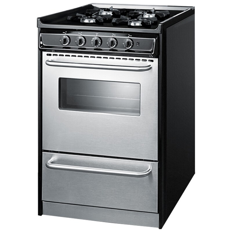 Summit 24 in. 2.9 cu. ft. Oven Slide-In Gas Range with 4 Open Burners - Stainless Steel, , hires
