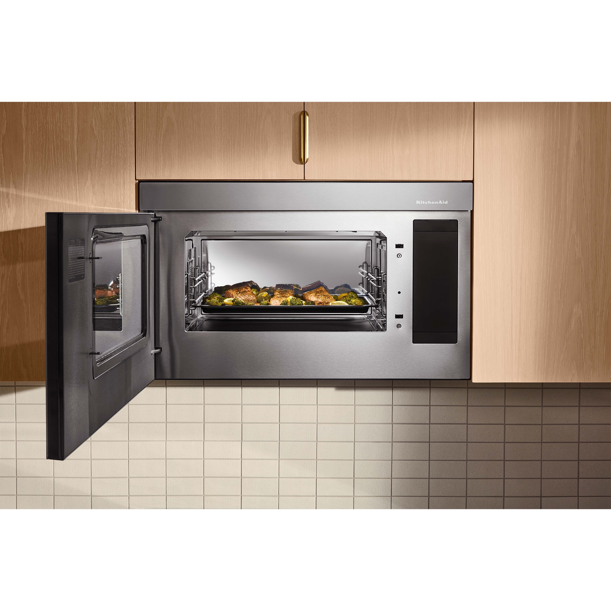 KitchenAid 30 in. 1.1 cu. ft. 950W Smart Over-the-Range Microwave with 400 CFM, Convection & Sensor Cooking - Stainless Steel, Stainless Steel, hires