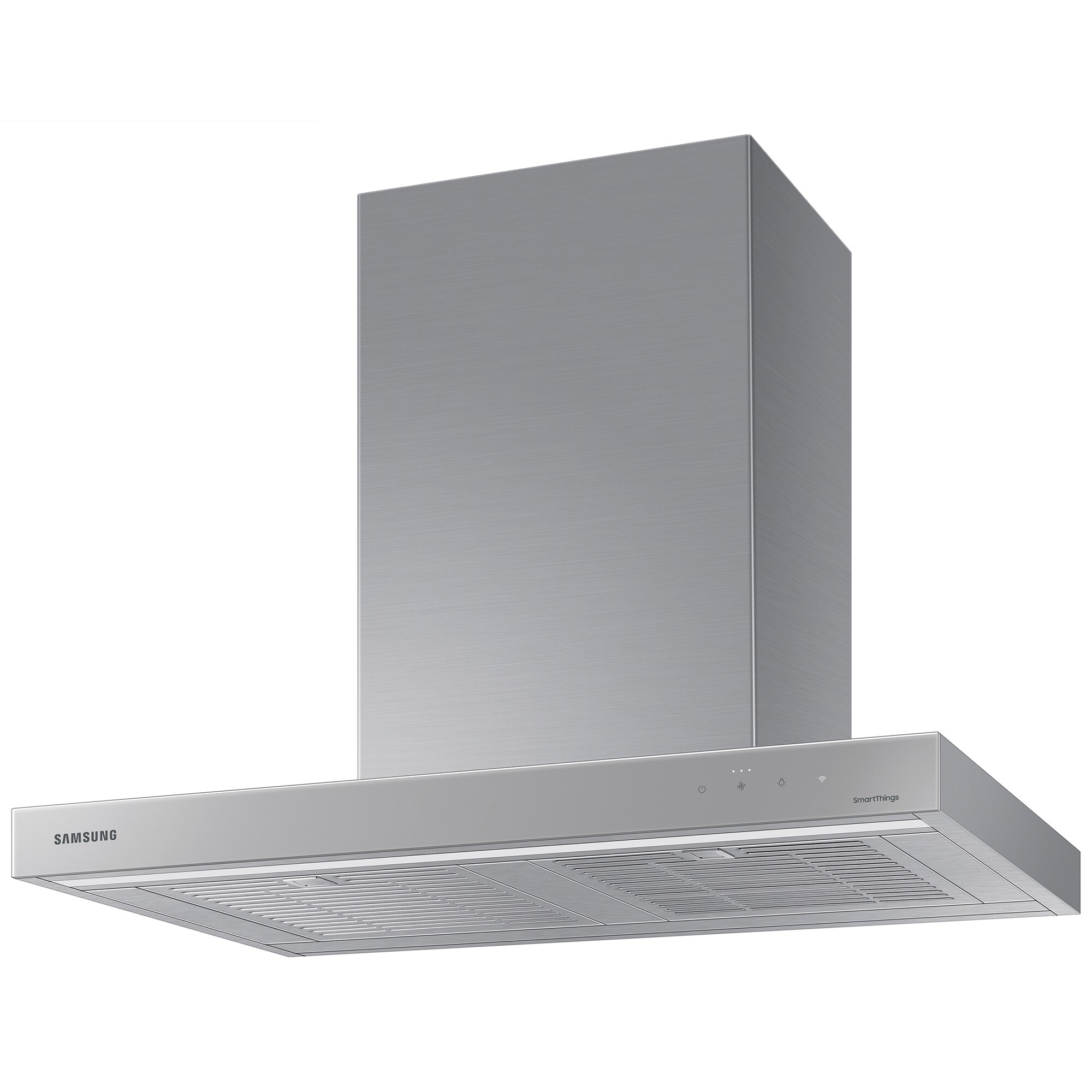 Samsung 30 in. Smart Convertible Chimney Style Range Hood with 630 CFM, 4 Fan Speeds & 1 LED Light - Gray, , hires