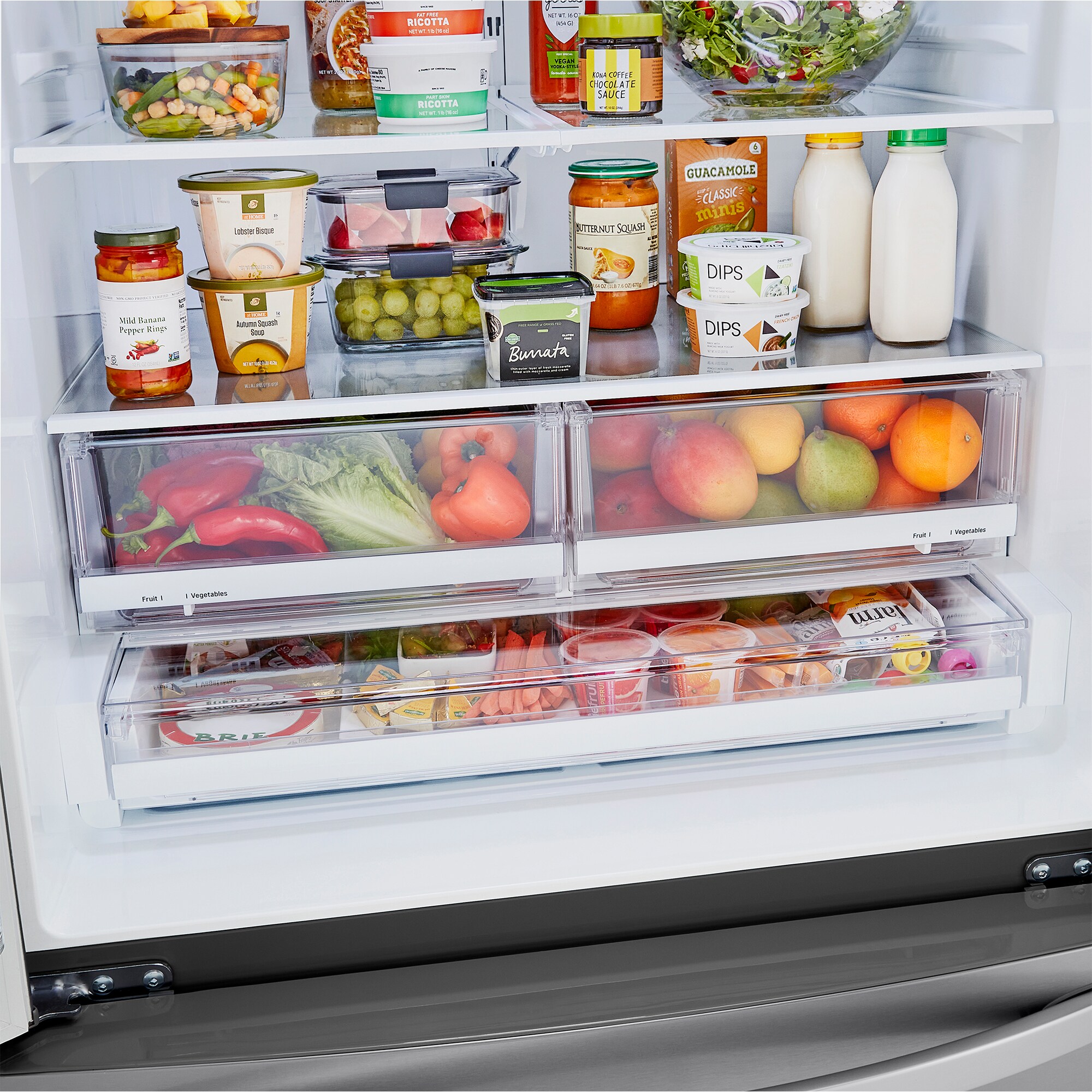 LG 36 in. 28.7 cu. ft. Smart French Door Refrigerator with Ice Maker - Stainless Steel, , hires