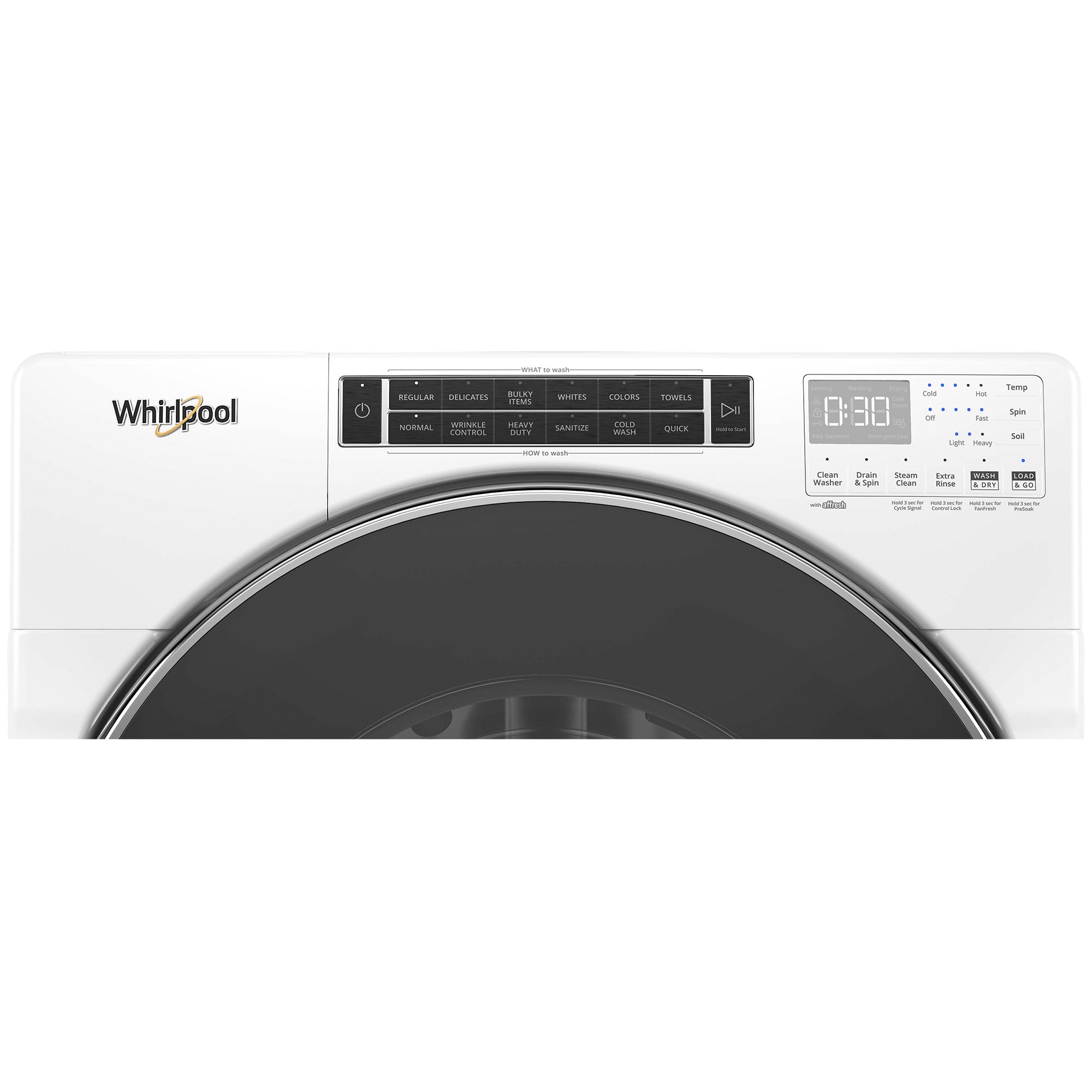 Whirlpool 27 in. 5.0 cu. ft. Stackable Front Load Washer with Sanitize Cycle, Steam Wash & Load-&-Go XL Dispenser - White, , hires