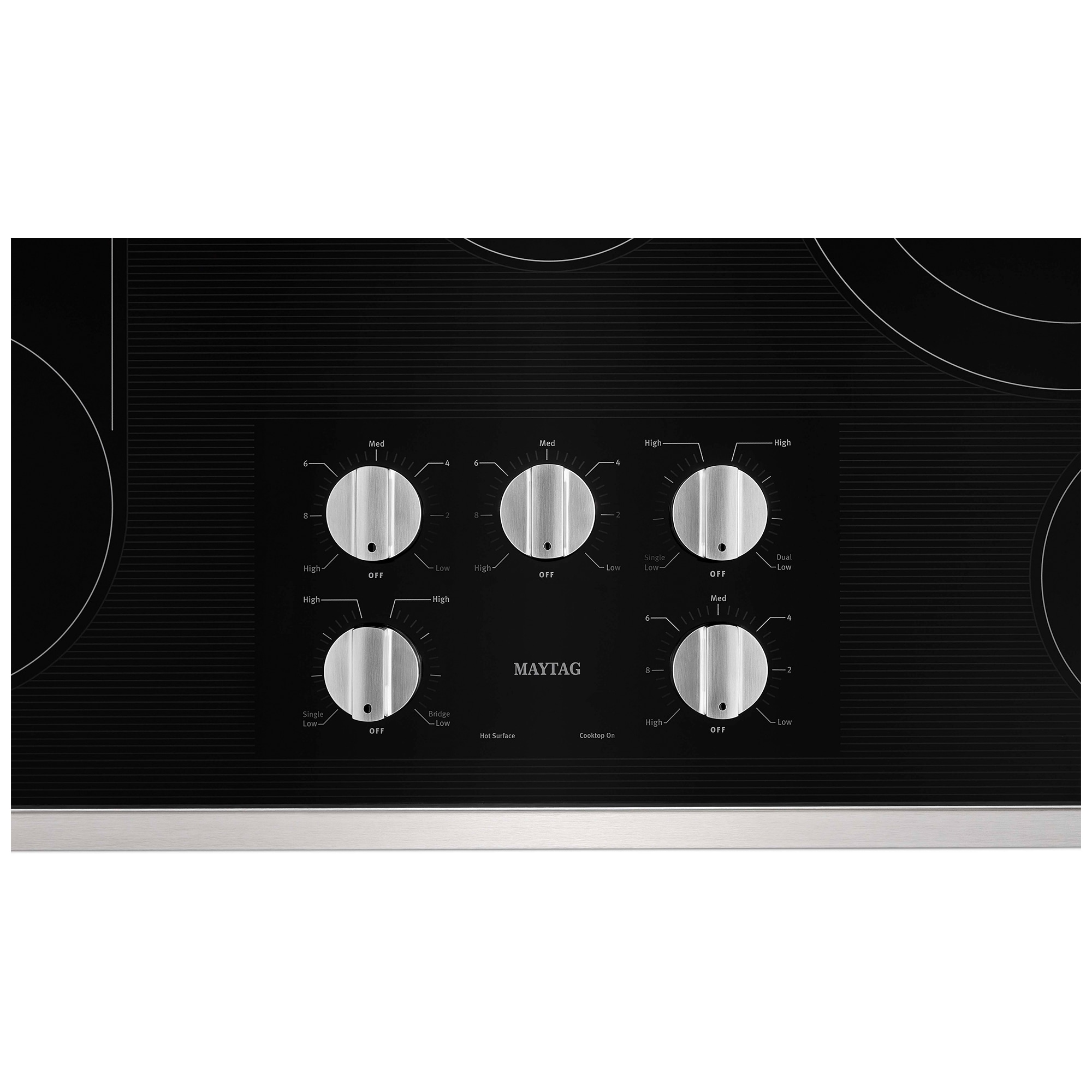 Maytag 36 in. 5-Burner Electric Cooktop with Power Burner, Reversible Grill & Griddle - Stainless Steel, , hires
