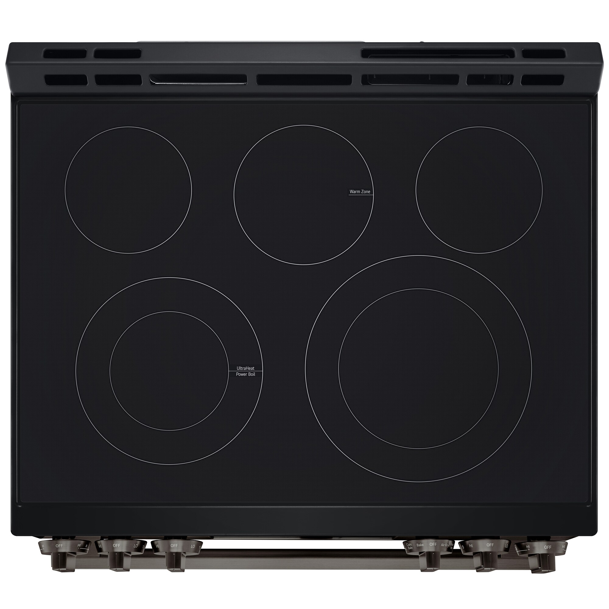 LG 30 in. 6.3 cu. ft. Smart Air-Fry Standard Convection Slide-In Electric Range with Radiant Burners - Black Stainless Steel, , hires