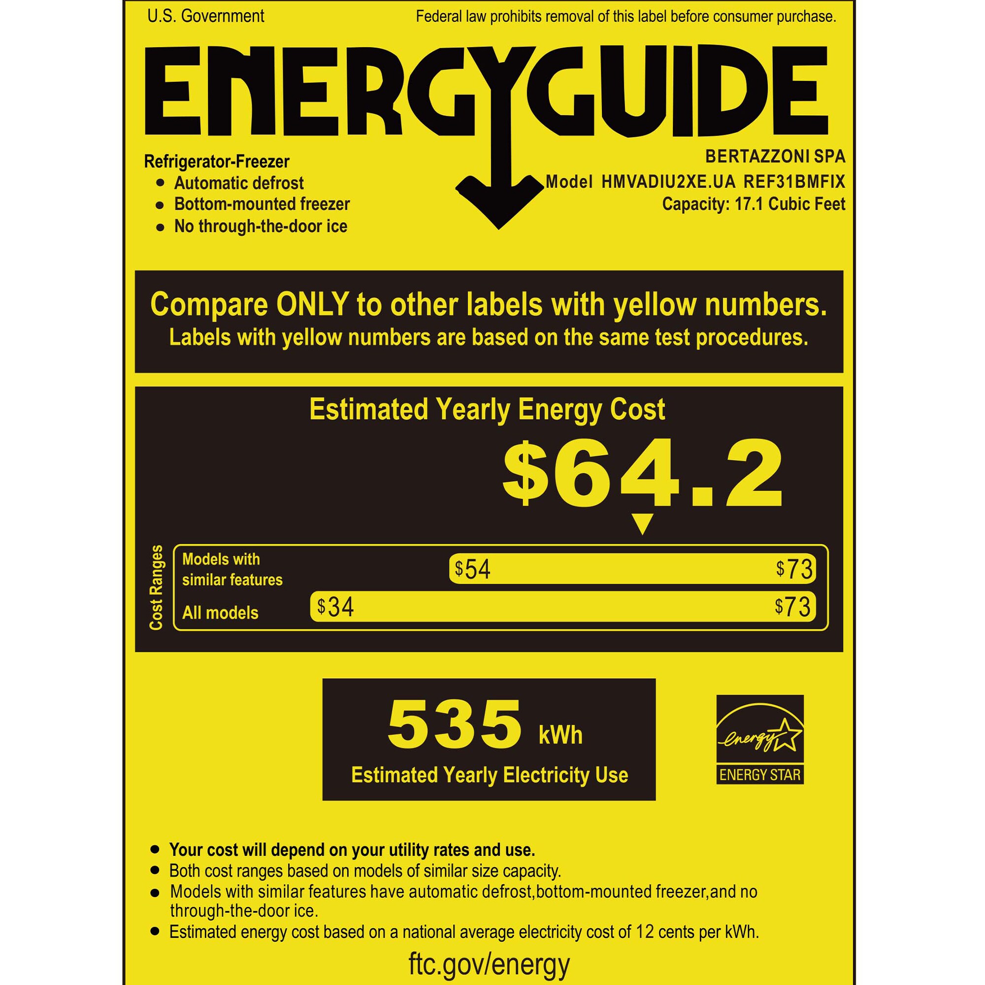 Bertazzoni 31 in. 17.7 cu. ft. Counter Depth Bottom Freezer Refrigerator with Ice Maker - Stainless Steel, , hires