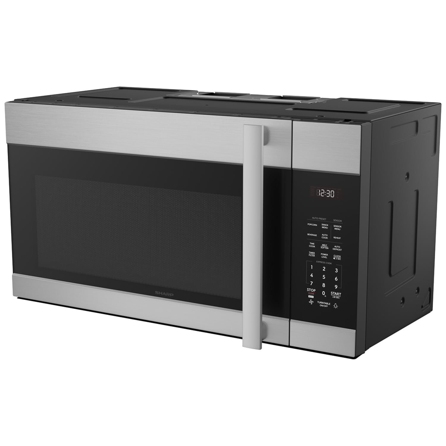 Sharp 30 in. 1.7 cu. ft. 1000W Over-the-Range Microwave with 300 CFM & Sensor Cooking - Stainless Steel, , hires