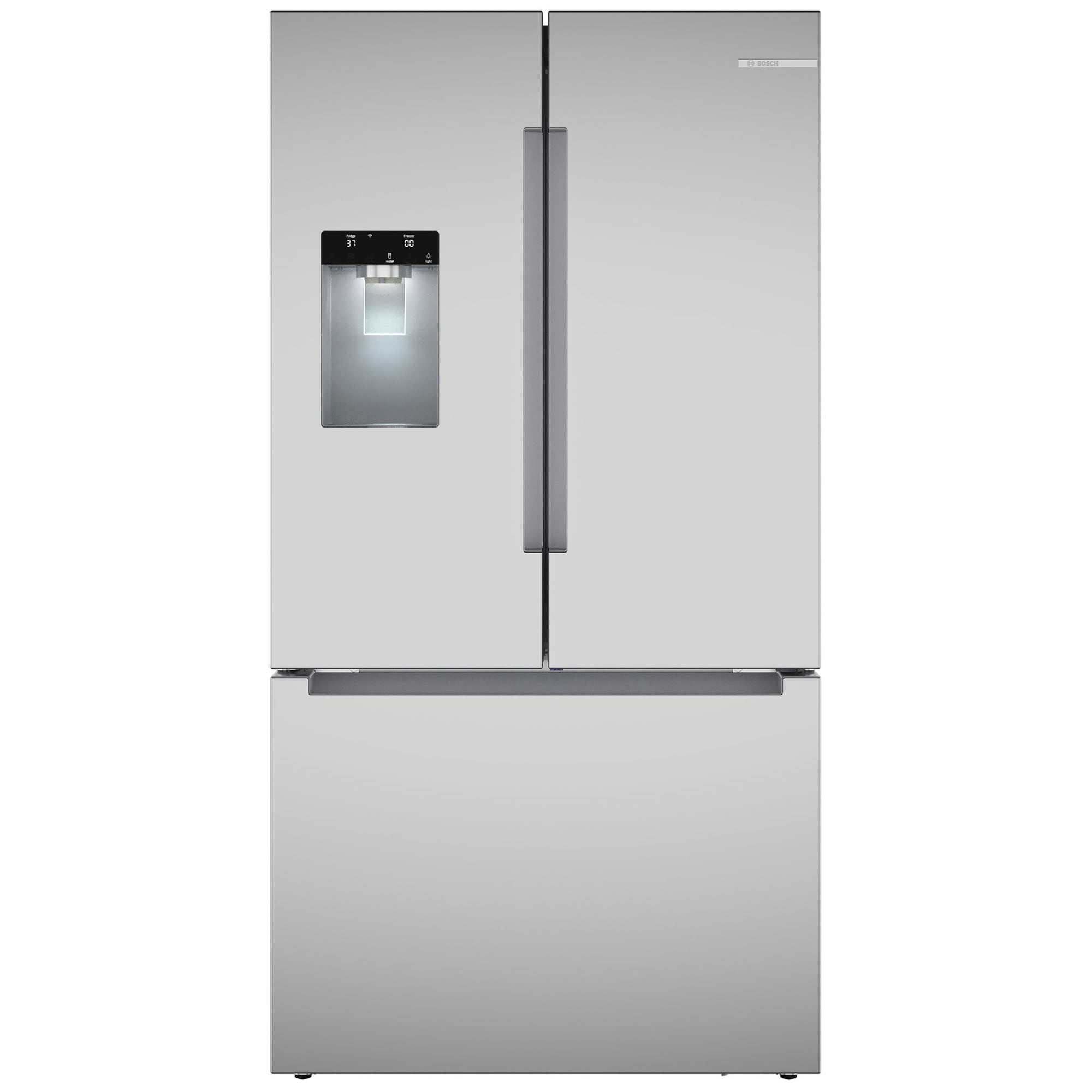 Bosch 100 Series 36 in. 26 cu. ft. Smart French Door Refrigerator with Ice & Water Dispenser - Stainless Steel, , hires