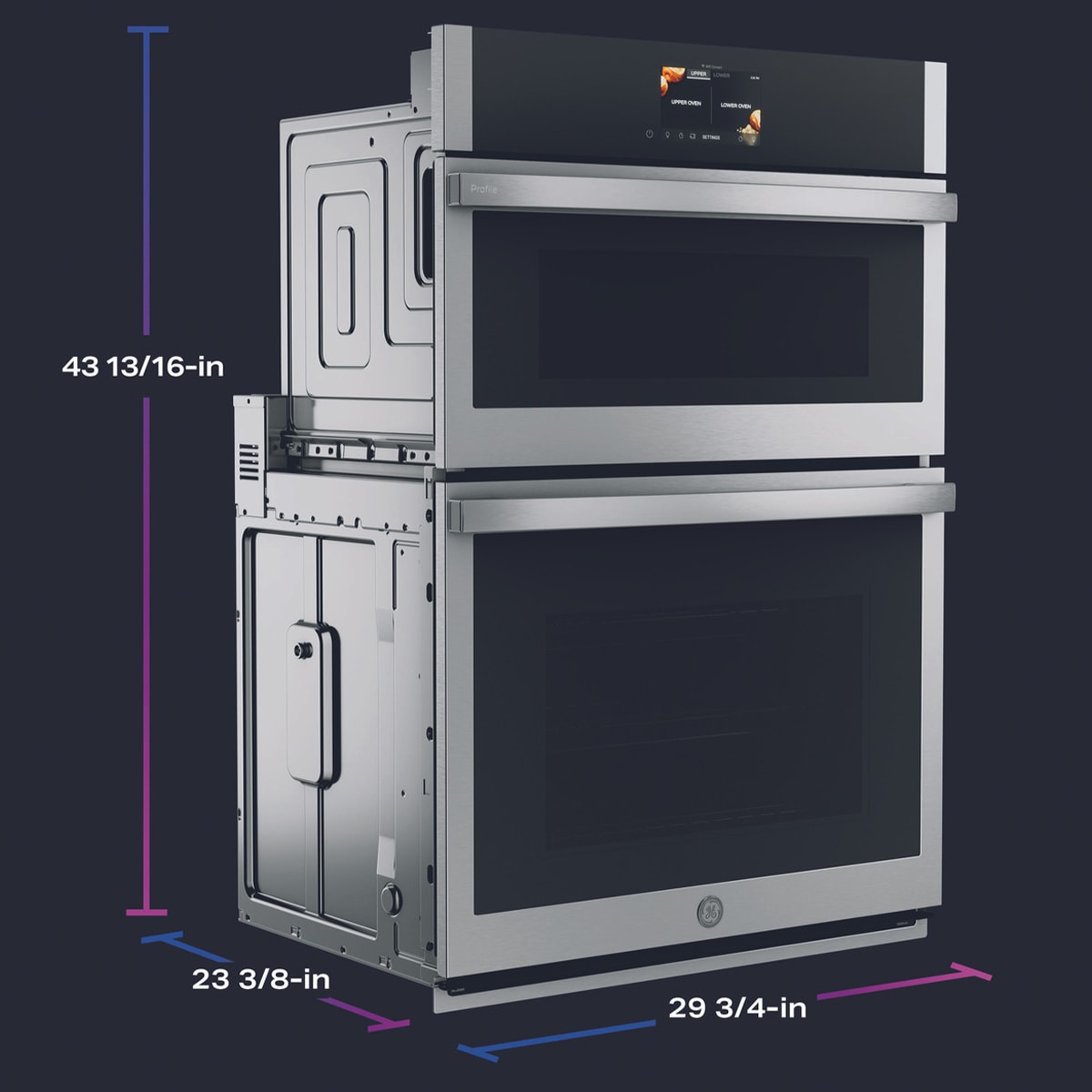 GE Profile 30 in. 6.4 cu. ft. Smart Speed/Steam Electric Microwave/Wall Oven Combo with True European Convection & Sensor Cooking - Stainless Steel, , hires