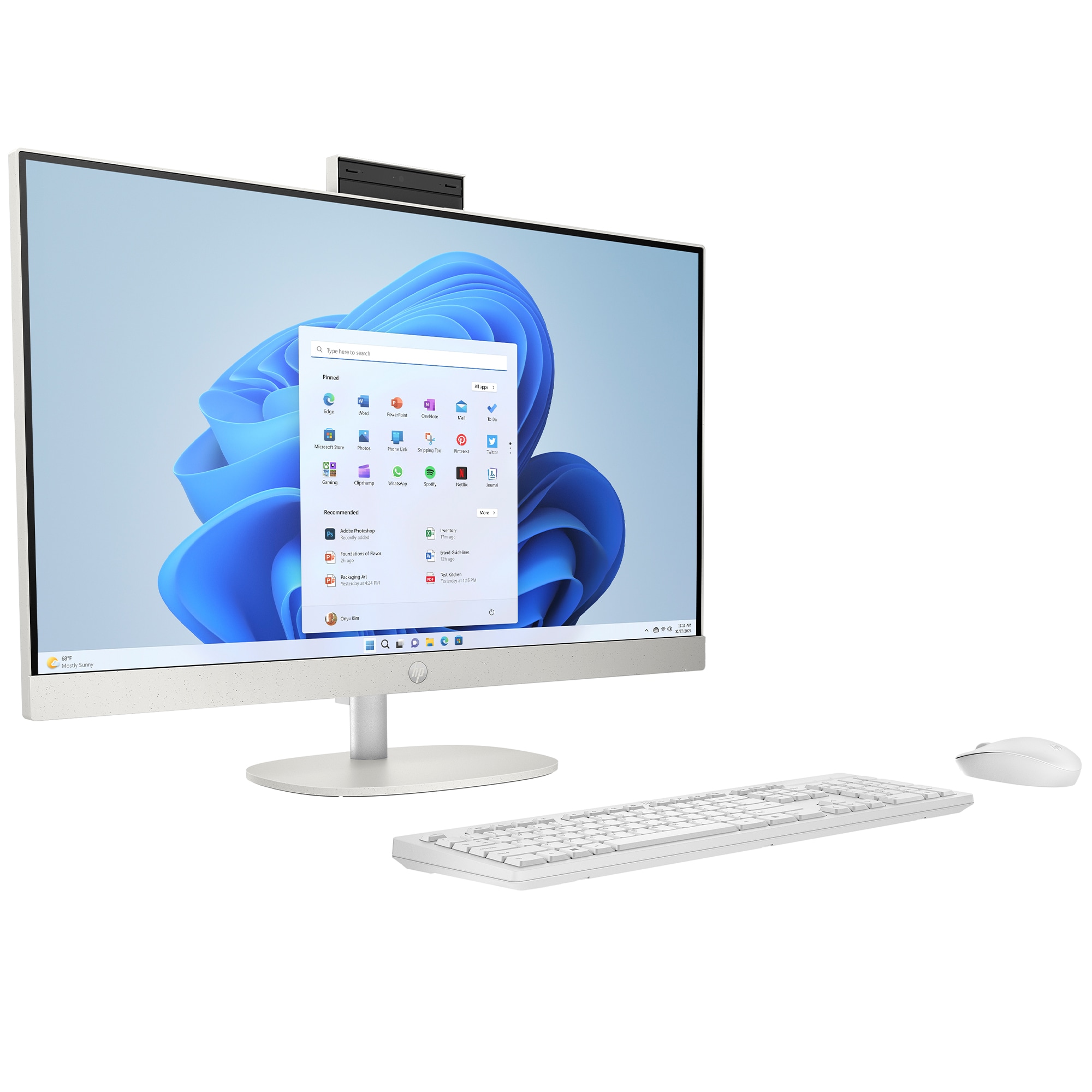 HP 27 in. Touch Screen All-in-One Desktop with Intel Core i5-1335U, 13th Gen,10-Core CPU, Intel UHD GPU, 16GB RAM, 512GB SSD & Windows 11 Home - Shell White, , hires