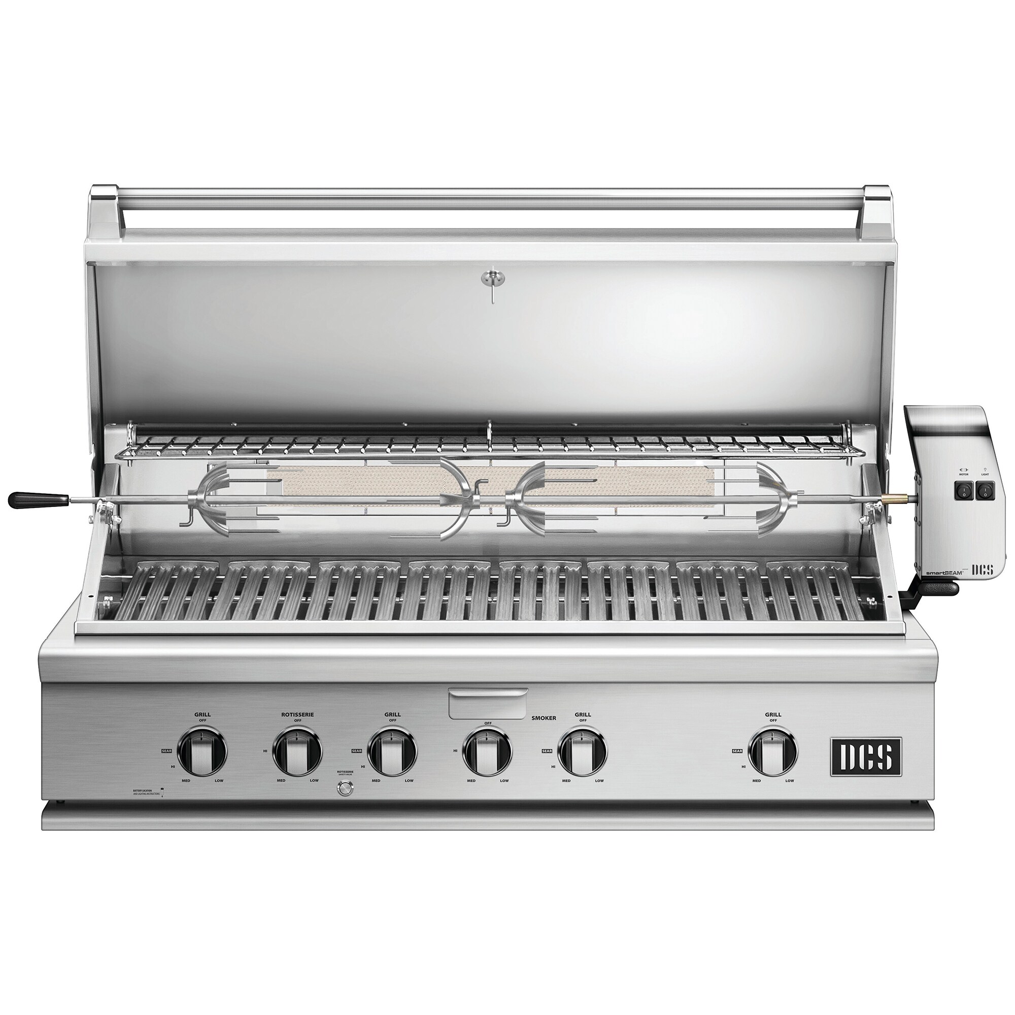 DCS Series 7 48 in. 4-Burner Built-In Liquid Propane Gas Grill with Rotisserie & Smoke Box - Stainless Steel, , hires