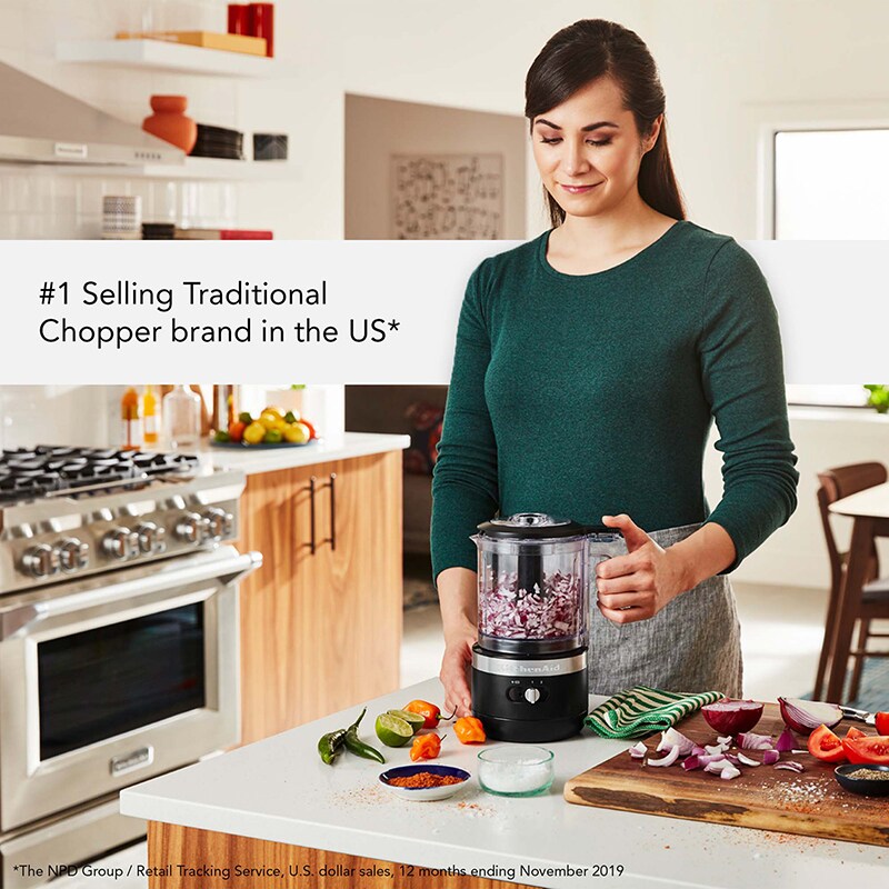 KitchenAid 5-Cup Cordless Food Chopper - Black, , hires