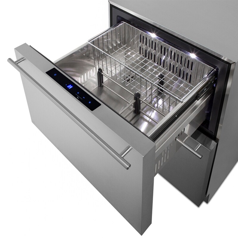 Summit 24 in. 3.7 cu. ft. Outdoor Double Refrigerator Drawers - Stainless Steel/Panel Ready, , hires