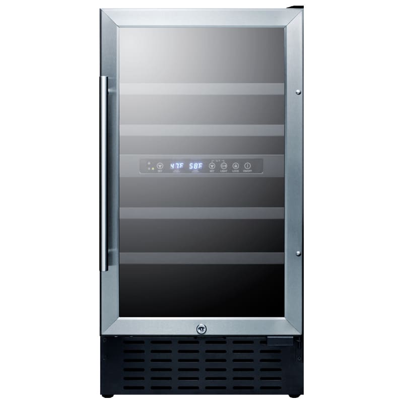 Summit 18 in. 3.3 cu. ft. Compact BuiltIn/Freestanding Wine Cooler