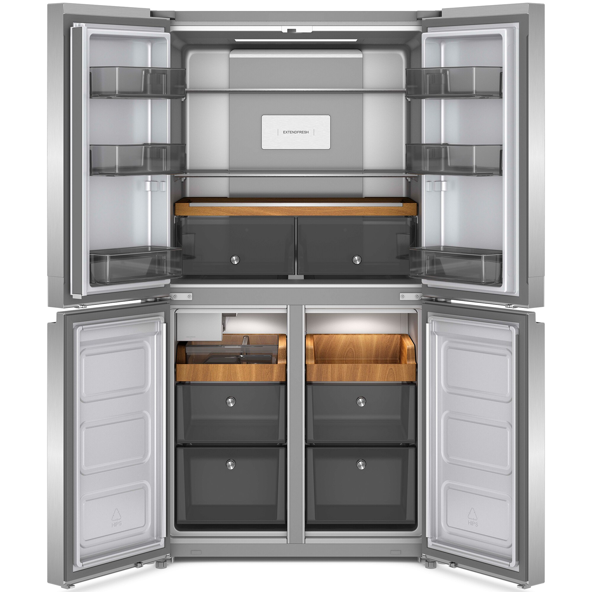 KitchenAid 36 in. 19.4 cu. ft. Counter Depth 4-Door French Door Refrigerator with Ice Maker - Stainless Steel, , hires