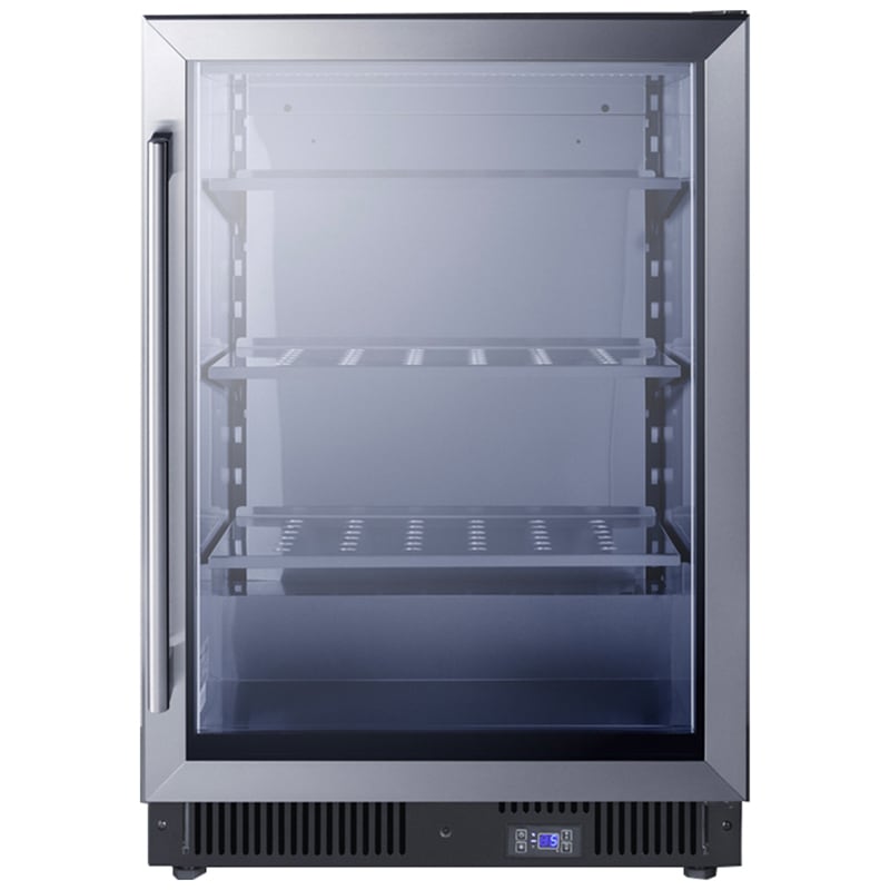 Summit 24 in. 5.1 cu. ft. Built-in Frost Free Compact Upright Freezer with Adjustable Shelves - Stainless Steel, , hires