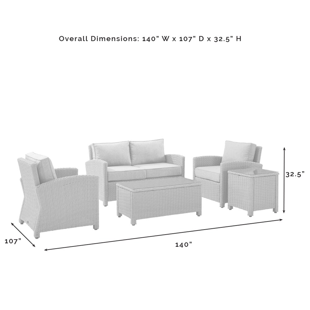 Crosley Bradenton 5 Piece Wicker Outdoor Conversation Set - Sangria, , hires