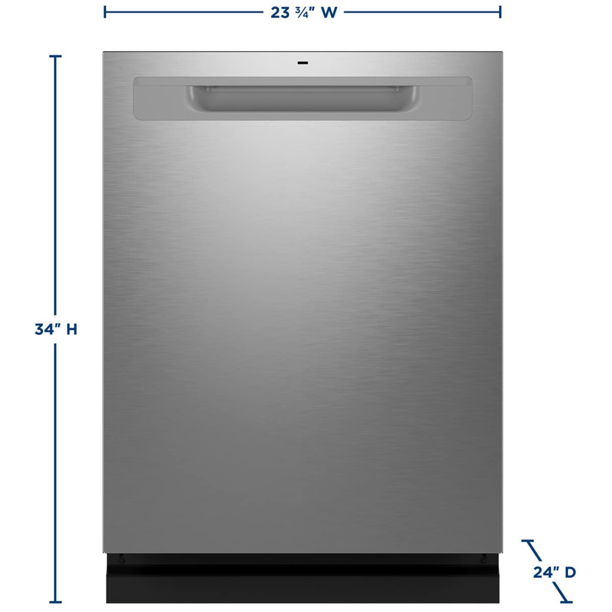 GE 24 in. Top Control Flush-Mount Dishwasher with 45 dBa Sound Level, 3rd-Rack, Dry Boost & Pocket Handle - Fingerprint Resistant Stainless, Fingerprint Resistant Stainless, hires