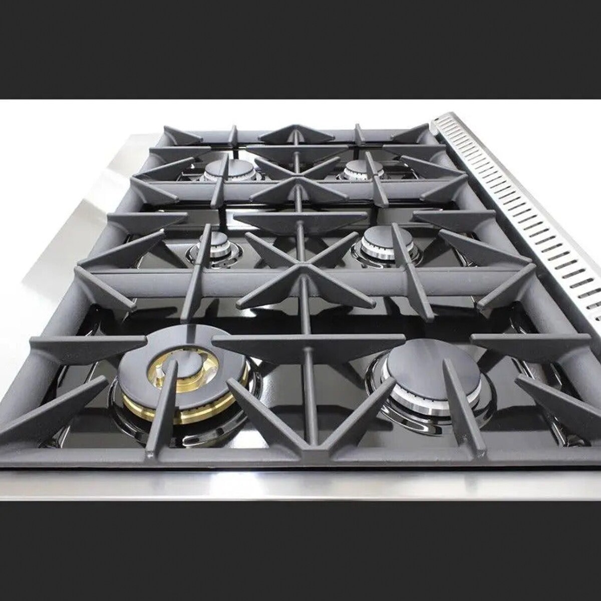 Brama 36 in. 5.2 cu. ft. Standard Convection Gas Range with 6 Sealed Burners - Stainless Steel, , hires
