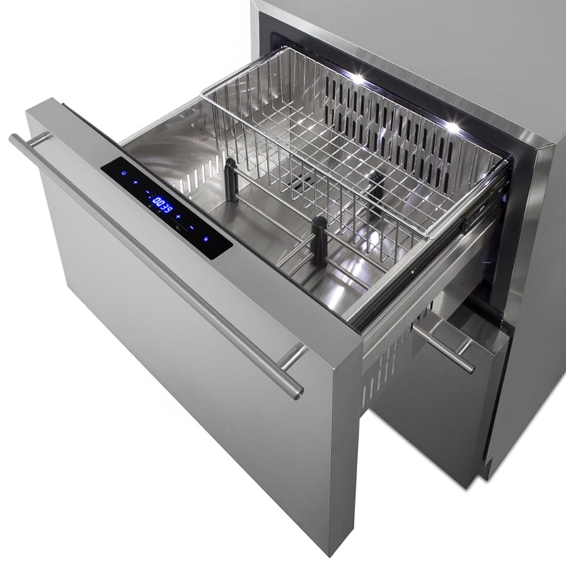 Summit 24 in. 3.9 cu. ft. Double Refrigerator & Freezer Drawer - Stainless Steel/Panel Ready, , hires