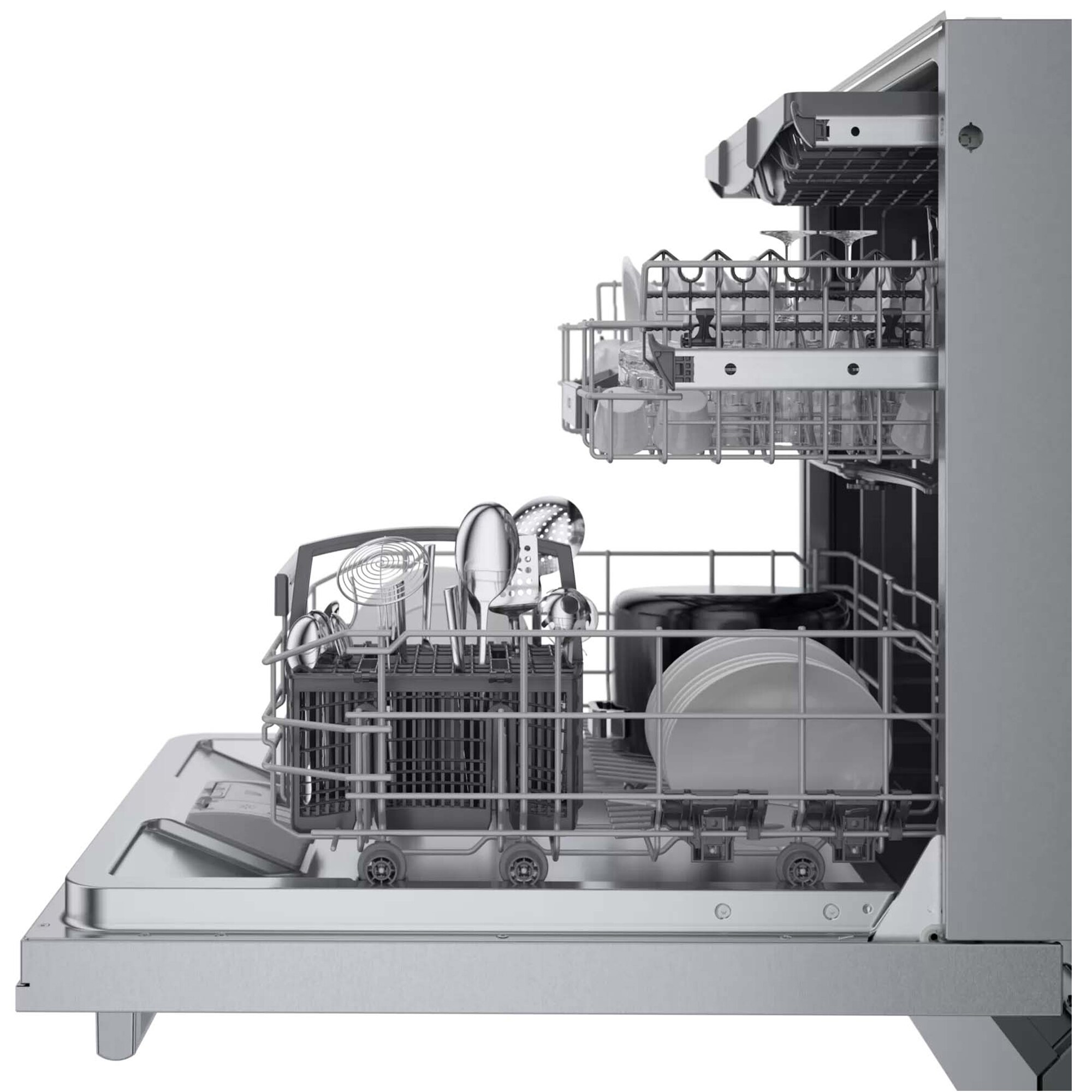 Bosch 800 Series 24 in. Top Control Smart Dishwasher with 42 dBa Sound Level, 3rd-Rack & CrystalDry - Stainless Steel, , hires