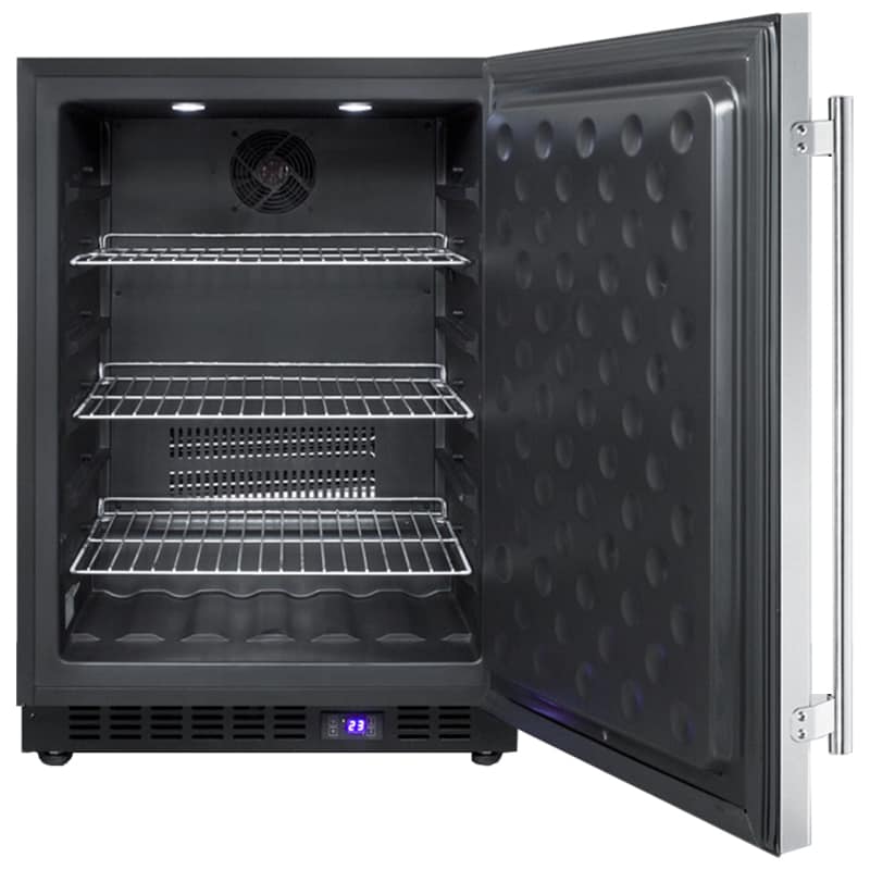 Summit 24 in. 4.6 cu. ft. Built-in Outdoor Frost Free Compact Upright Freezer with Adjustable Shelves - Stainless Steel, , hires