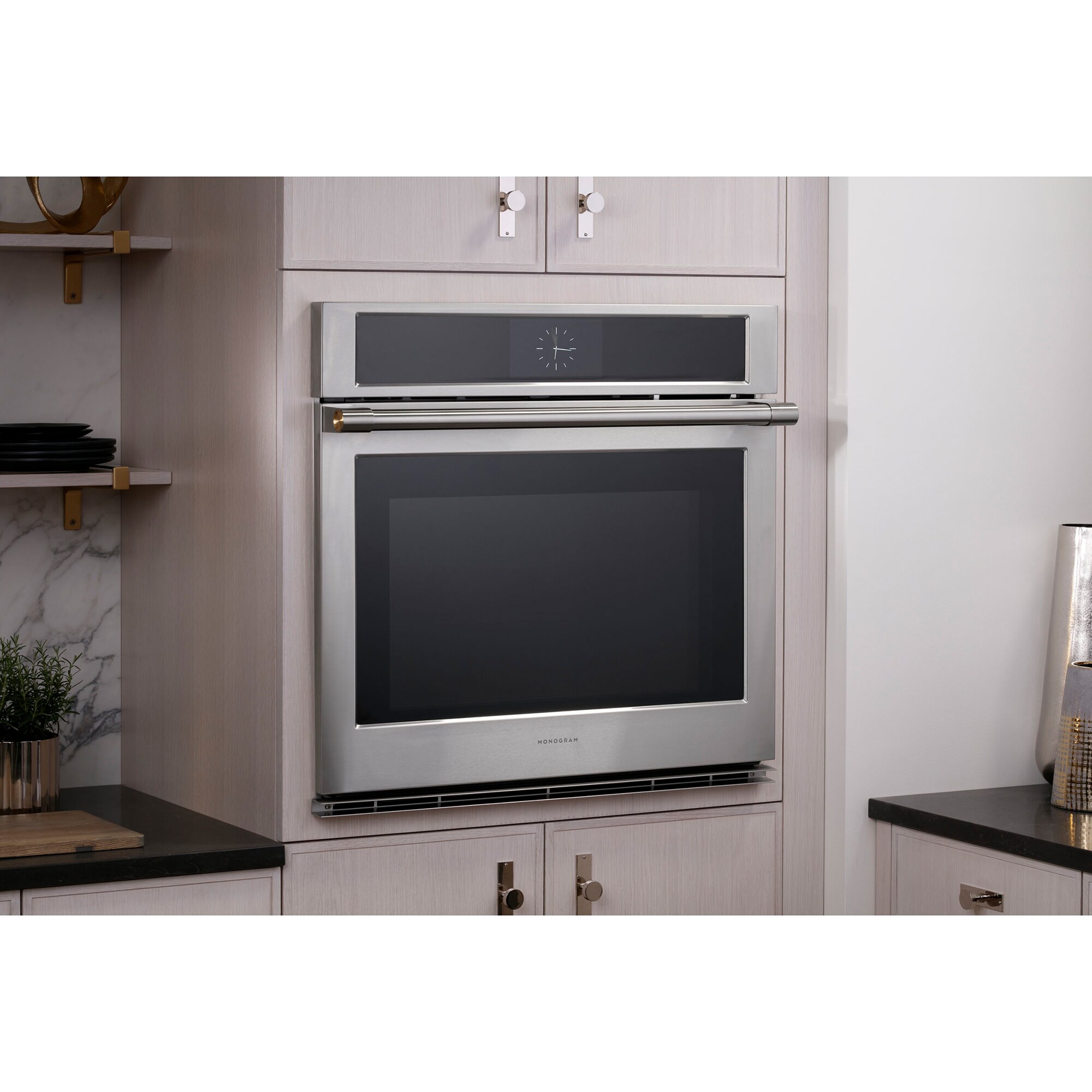 Monogram Statement Series 30 in. 5 cu. ft. Smart Speed Electric Single Wall Oven with True European Convection - Stainless Steel, , hires