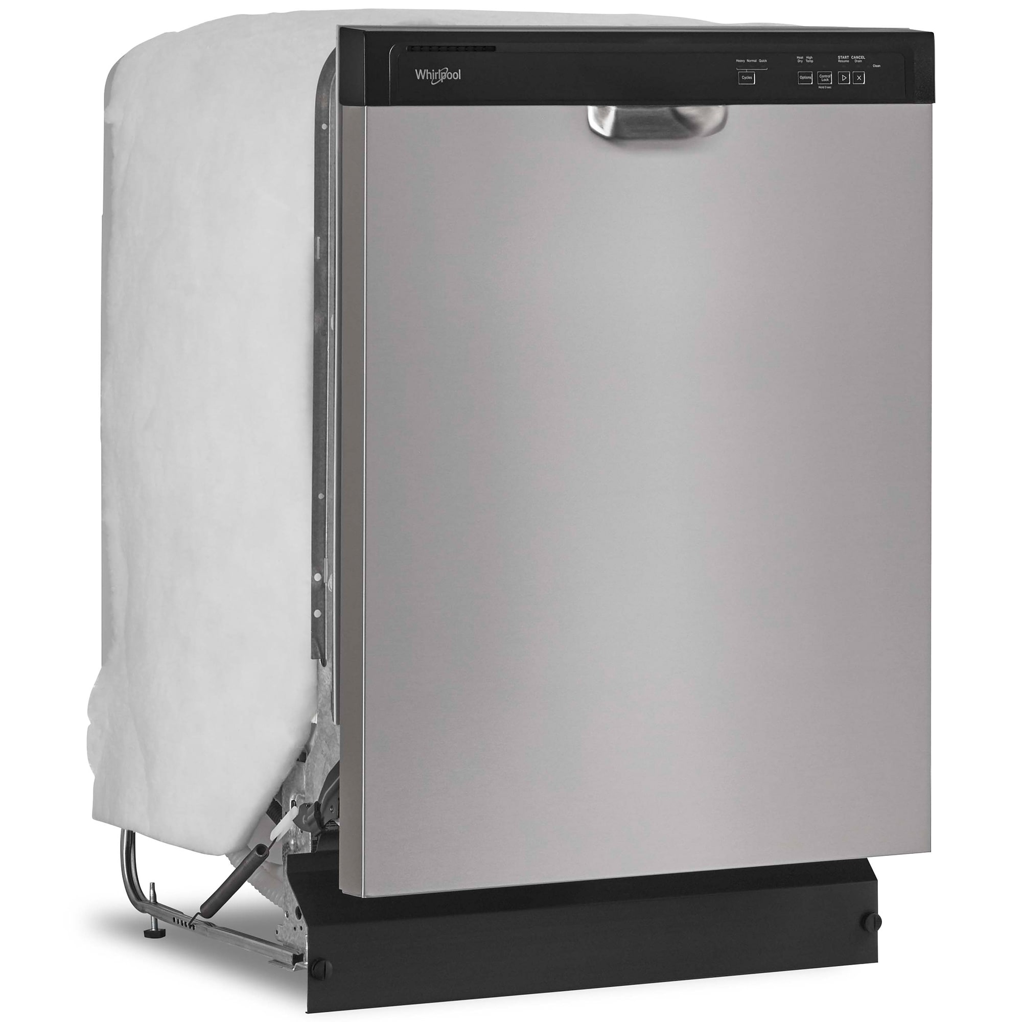 Whirlpool 24 in. Front Control Dishwasher with 59 dBa Sound Level & Pocket - Stainless Steel, Stainless Steel, hires