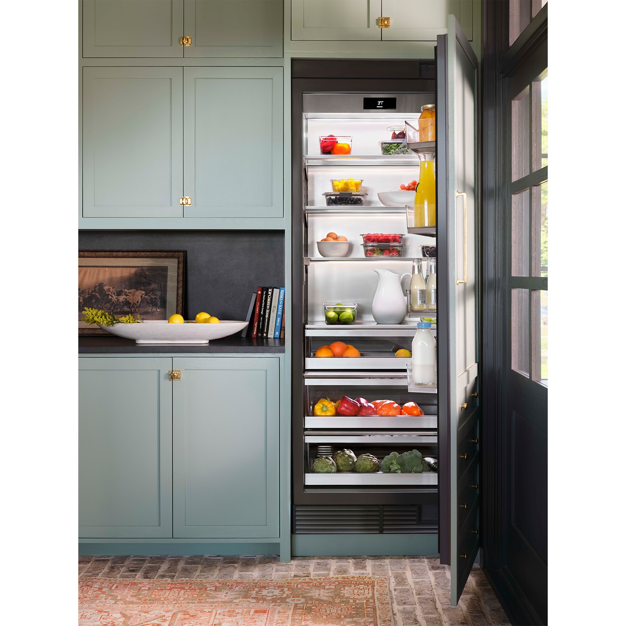 Signature Kitchen Suite 30 in. 17.8 cu. ft. Built-in Smart Triple-Drawers Upright Freezer with Ice-Maker & Adjustable Shelves - Custom Panel Ready, , hires