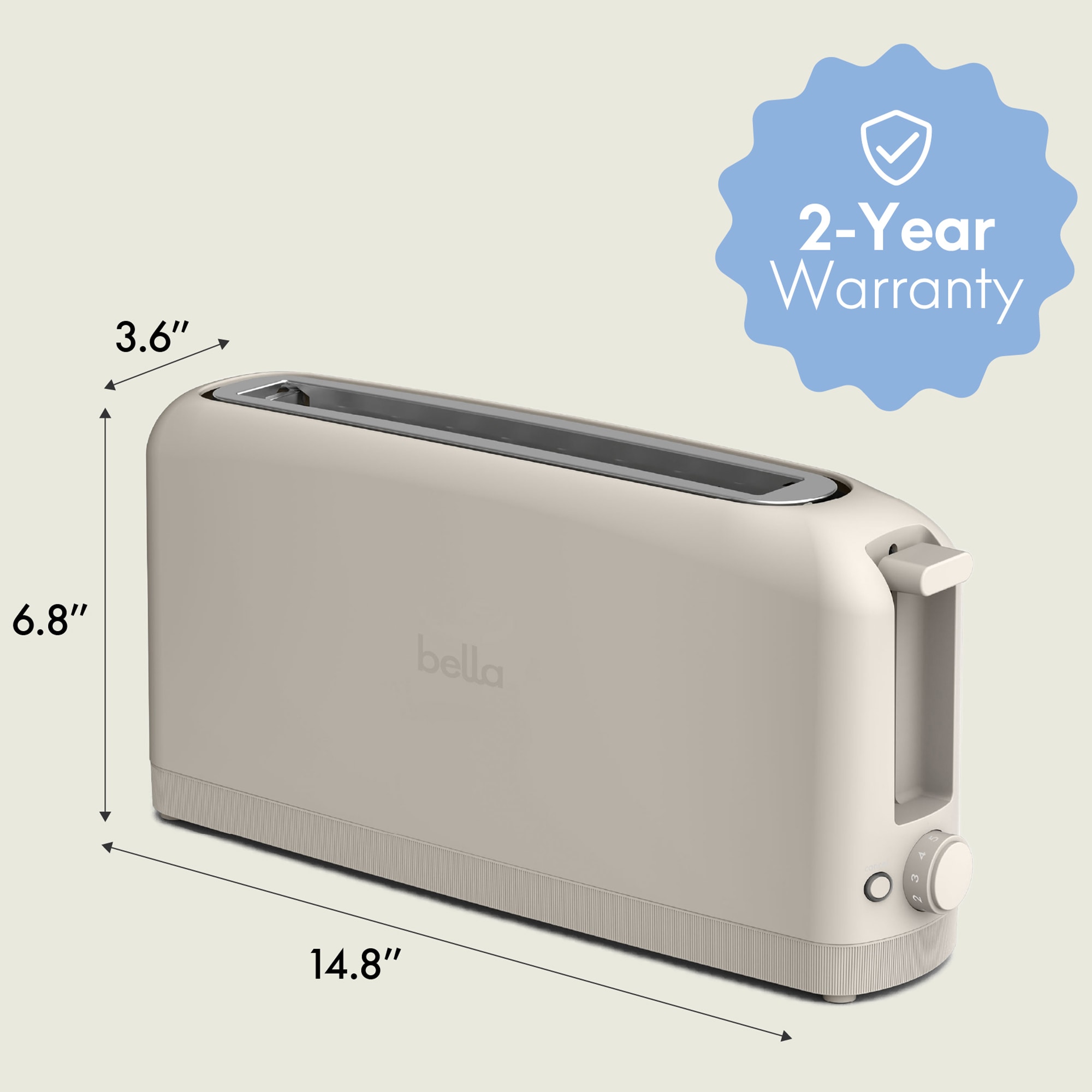 Bella Fits-anywhere kitchenware 2 Slice Slim Toaster, , hires