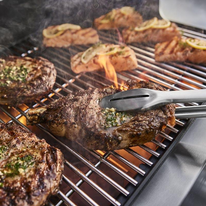 Weber Genesis S-335 3-Burner LP Gas Grill with Electronic Ignition System, Side Burner & Sear Burner - Stainless Steel, , hires