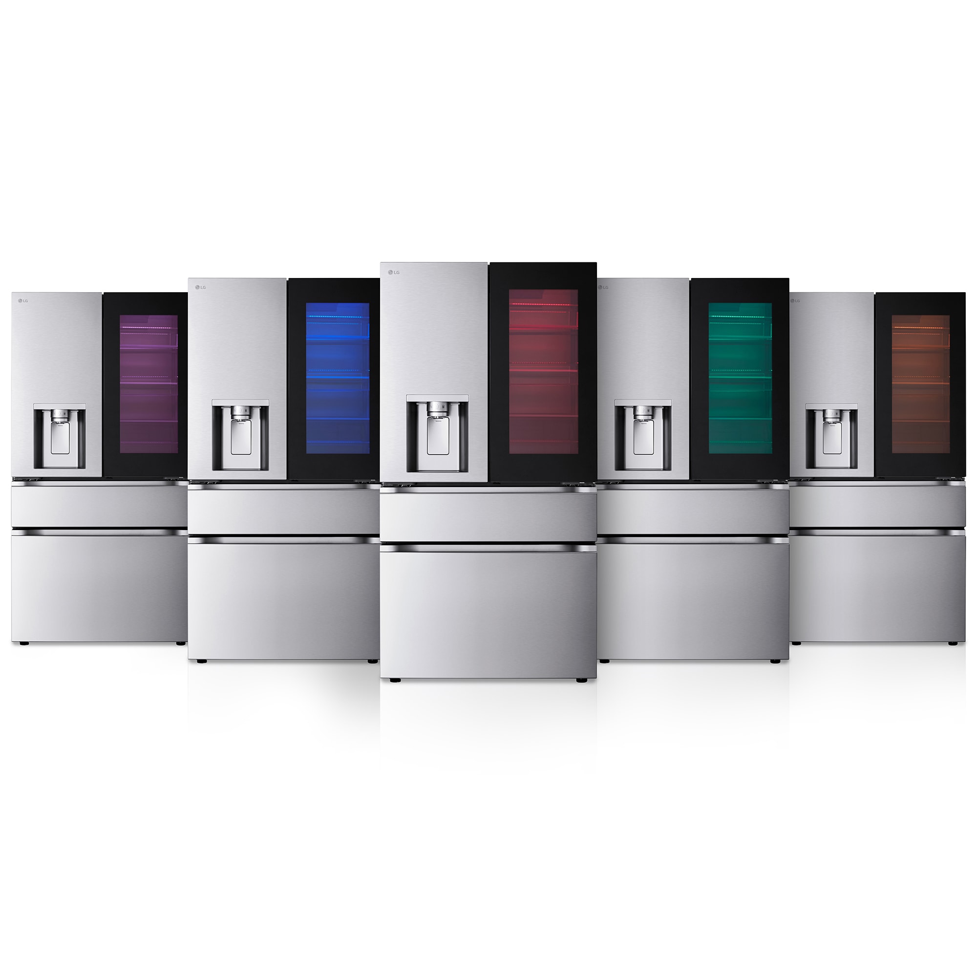 LG 36 in. 28.6 cu. ft. Smart 4-Door French Door Refrigerator with MyColor InstaView, Ice & Water Dispenser - PrintProof Stainless Steel, , hires