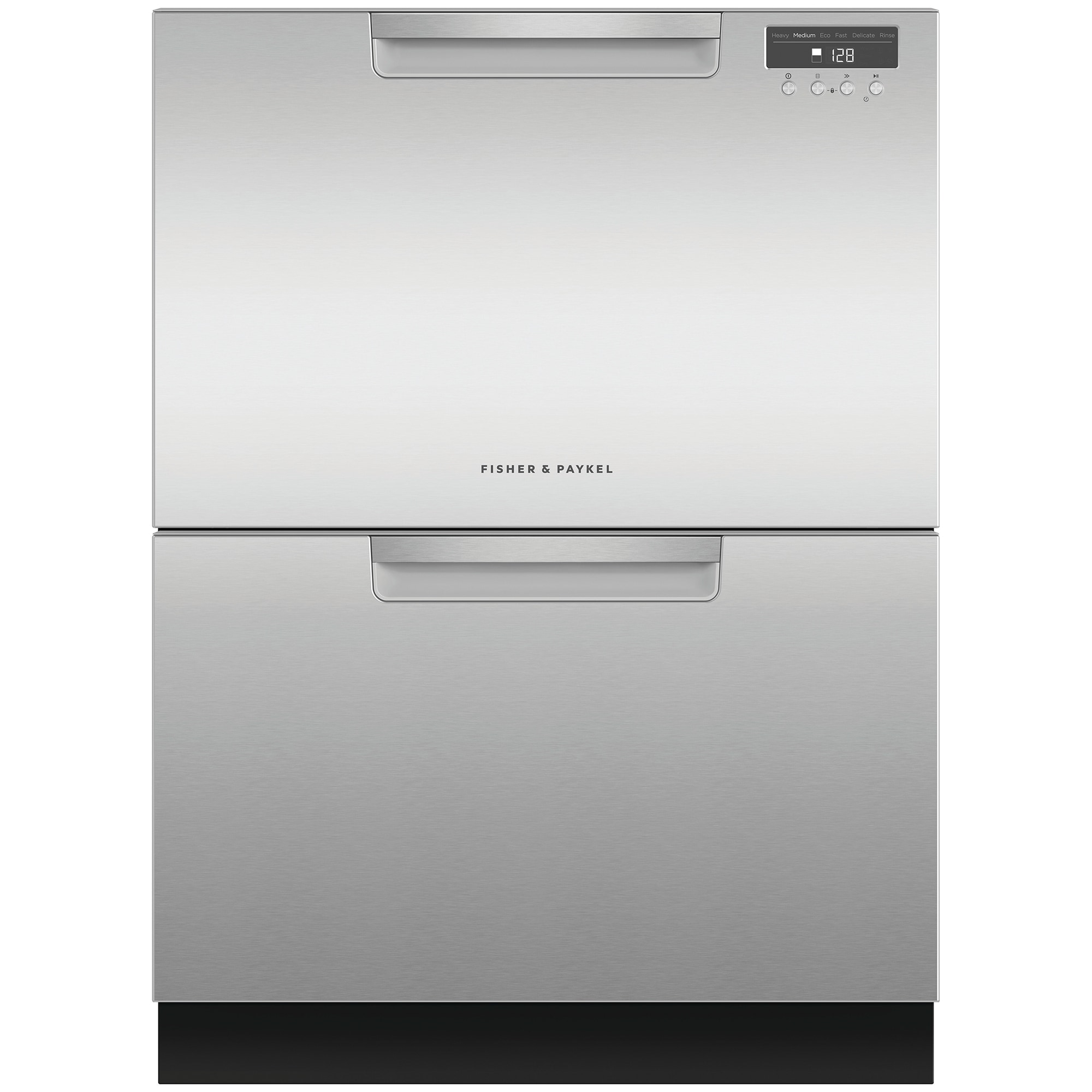 Fisher & Paykel Series 7 24 in. Smart Double Drawer with Front Control, 43 dBa Sound Level & Pocket - Stainless Steel, , hires