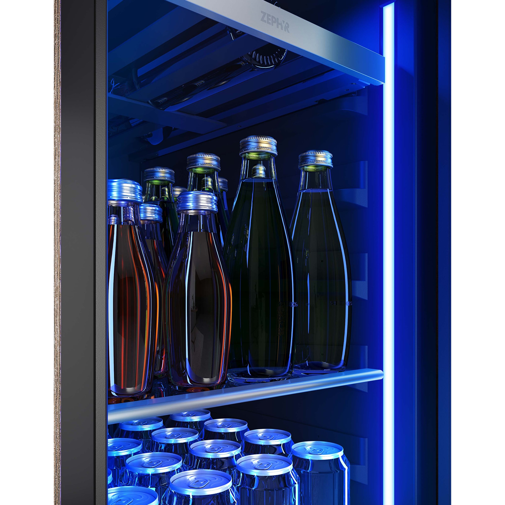 Zephyr Presrv Series 15 in. Built-In/Freestanding 3.4 cu. ft. Compact Beverage Center with Adjustable Shelves & Digital Control - Stainless Steel, , hires