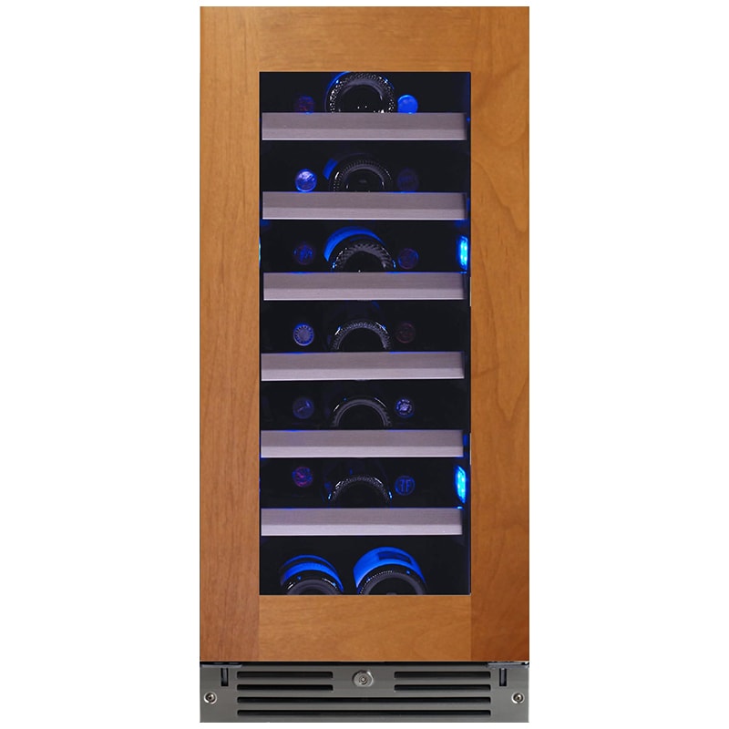 XO 15 in. Undercounter Wine Cooler with Metal Racks, Single Temperature Zone & 34 Bottle Capacity - Custom Panel Ready, Custom Panel Required, hires