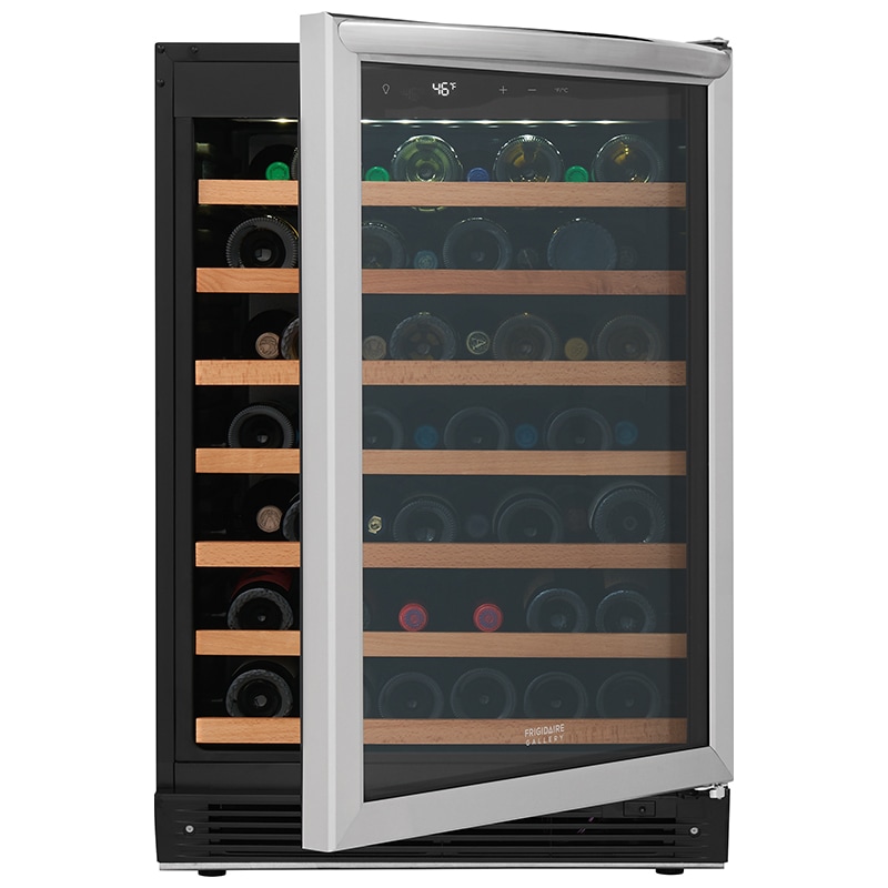 Frigidaire Gallery 24 in. Undercounter Wine Cooler with Wood Racks, Single Temperature Zone & 52 Bottle Capacity - Stainless Steel, , hires