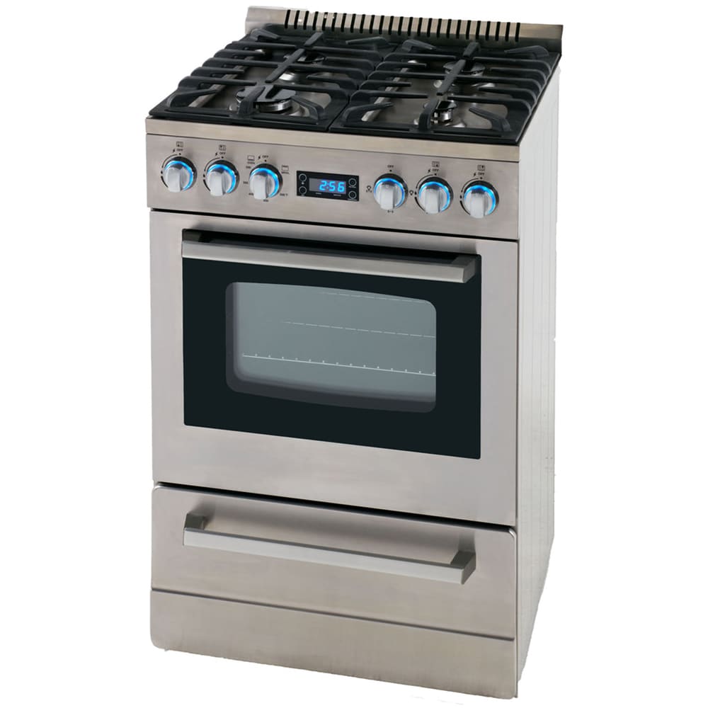 Avanti ELITE Series 24 in. 2.6 cu. ft. Gas Range with 4 Sealed Burners - Stainless Steel, , hires