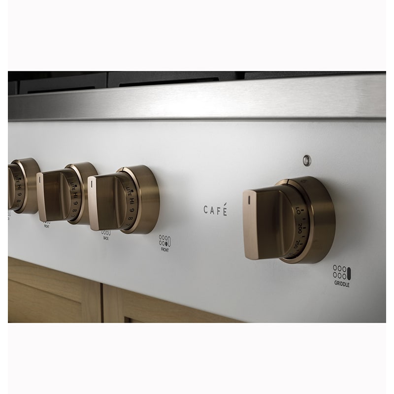 Cafe 48 in. 6-Burner Natural Gas Rangetop with Griddle, Simmer Burner & Power Burner - Matte Black, Matte Black, hires